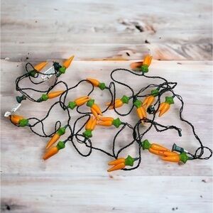 Vintage Carrot Blow Mold String Lights Bundle 2 Sets Easter Orange Holiday Decor